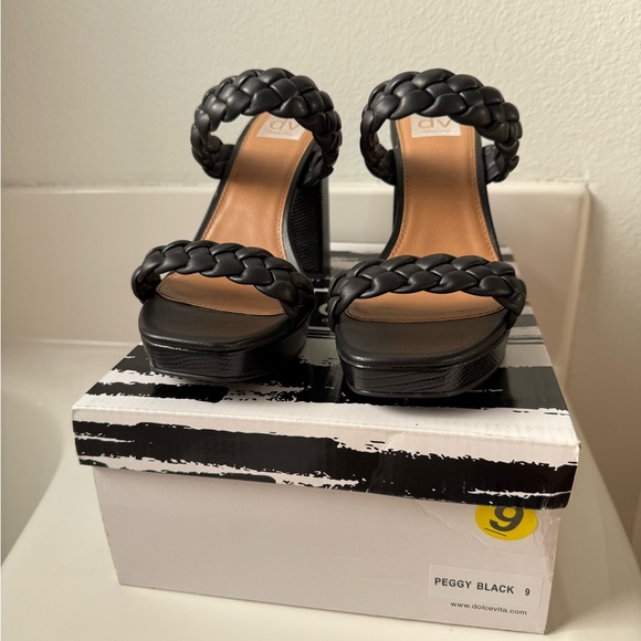Dolce Vita Women's Peggy Black Braided Heeled Sandals - Picture 2 of 7